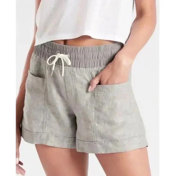 Athleta Cabo Linen 4 Elastic Drawstring Shorts NEW - Picture 5 of 5